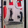 handmade paper collage on thin book cover, created in 2013