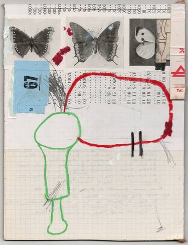 Original Abstract Mortality Collage by Armand Brac