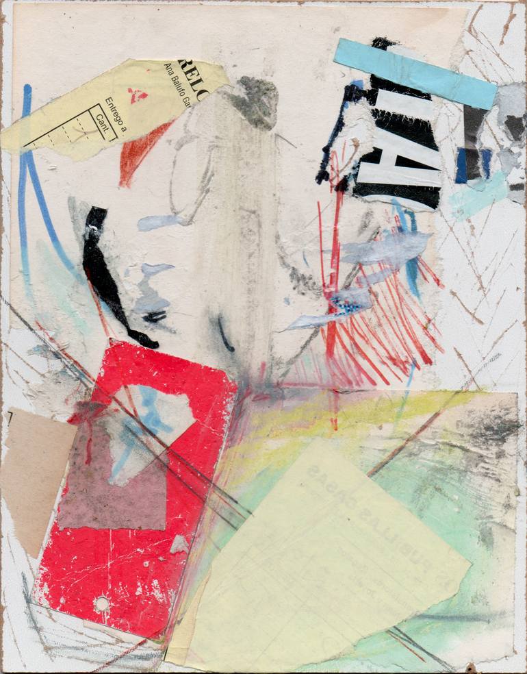 Original Abstract Expressionism Abstract Collage by Armand Brac