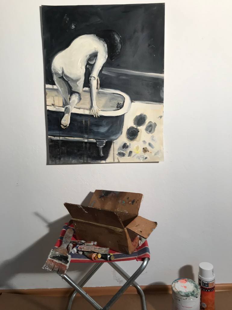 Original Expressionism Nude Painting by Vanessa Uher