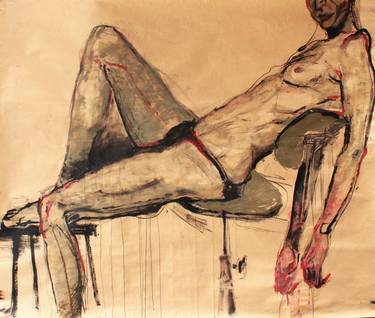 Original Expressionism Nude Drawings by Eleonora Terzieva
