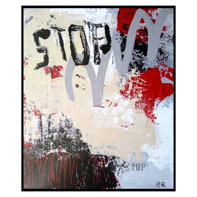 Original Art Deco Abstract Painting by Rebeca Roman