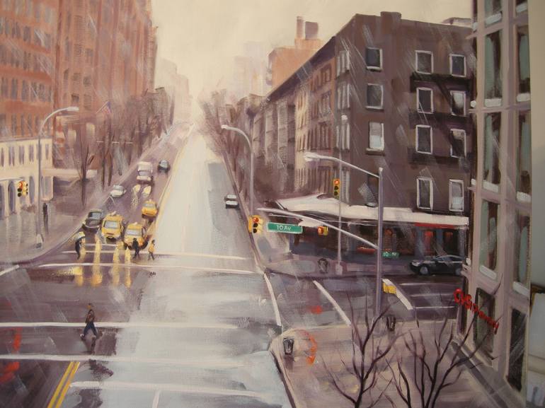 Original Cities Painting by Ellen Sweetland-Bradshaw