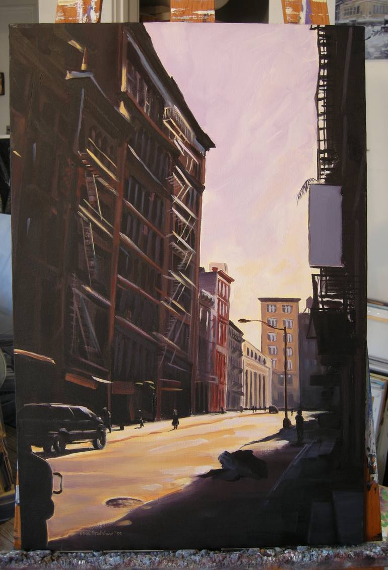 Original Realism Cities Painting by Ellen Sweetland-Bradshaw