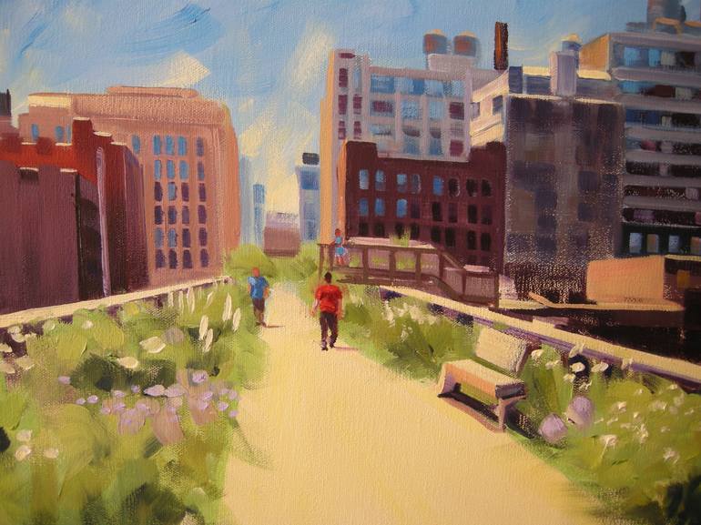 Original Fine Art Cities Painting by Ellen Sweetland-Bradshaw