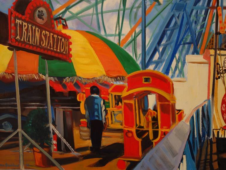 Wonder Wheel Painting by Ellen Sweetland-Bradshaw | Saatchi Art