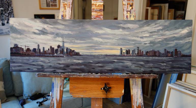 Original Expressionism Cities Painting by Ellen Sweetland-Bradshaw