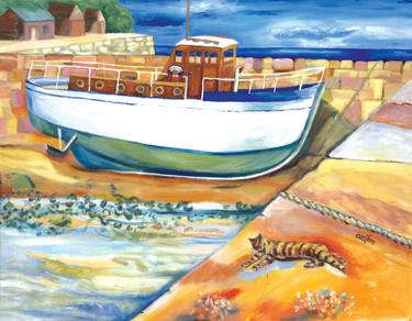Print of Folk Boat Paintings by Christine Callum McInally