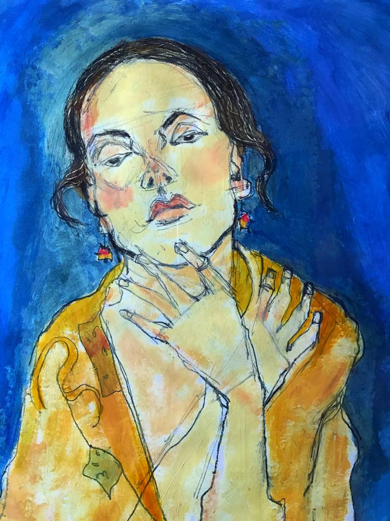 Original Expressionism People Painting by Christine Callum Mcinally