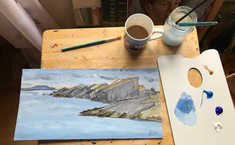 Original Expressionism Seascape Painting by Christine Callum Mcinally
