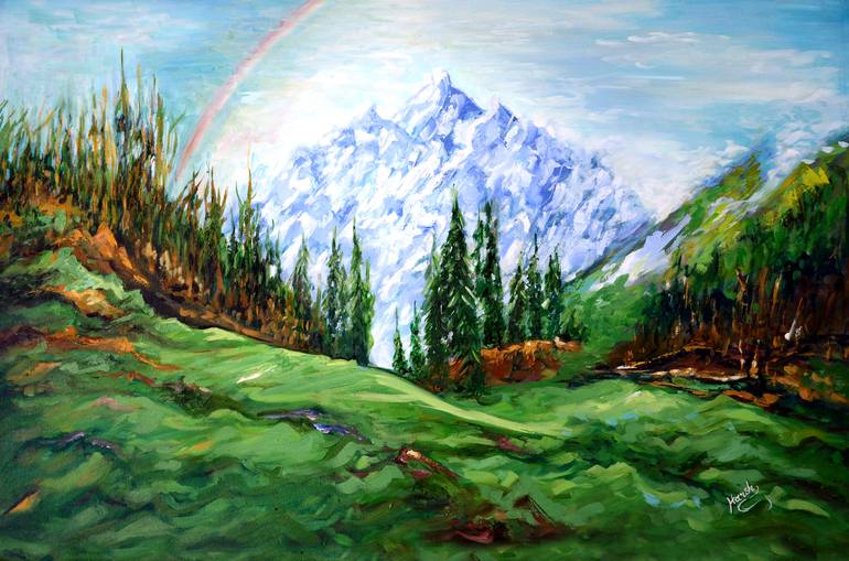 rainbow nature painting