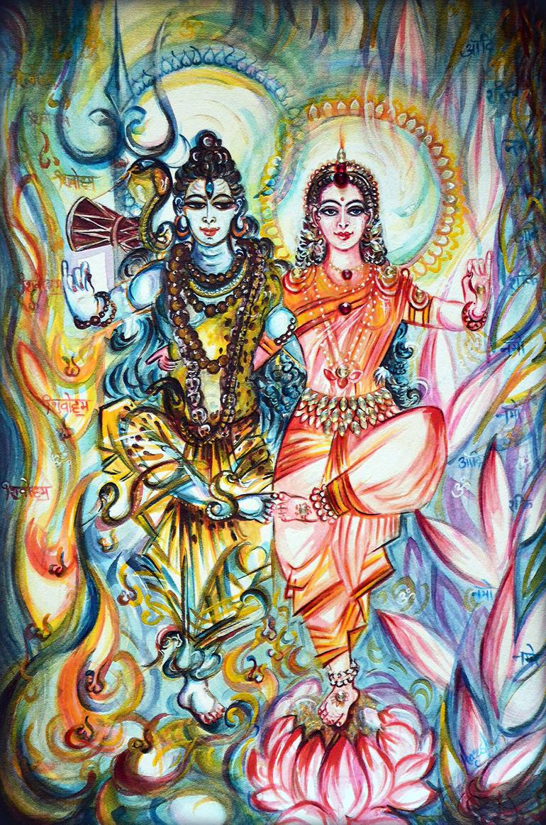 Shiva Parvati - dancing Painting by Harsh Malik | Saatchi Art