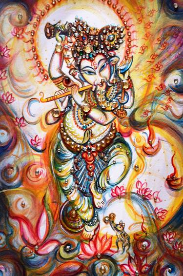 Aum Ganesha - dancing playing Flute thumb