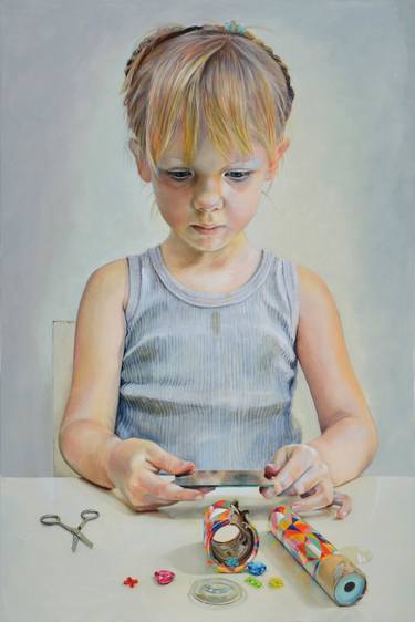 Print of Realism Kids Paintings by Maria Strzelecka