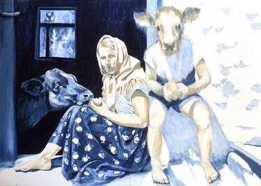 Print of Figurative Cows Paintings by Maria Strzelecka