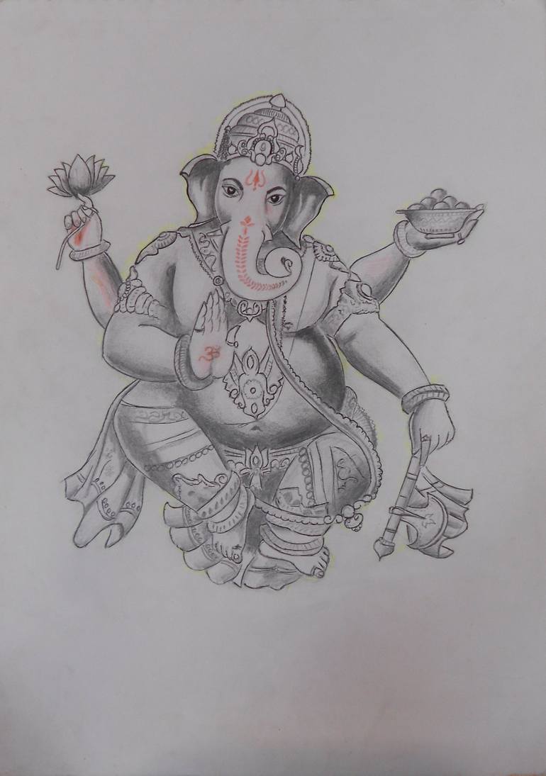 Lord Ganesha Drawing by Akshay Patil | Saatchi Art Kuwait, image size:770x1095