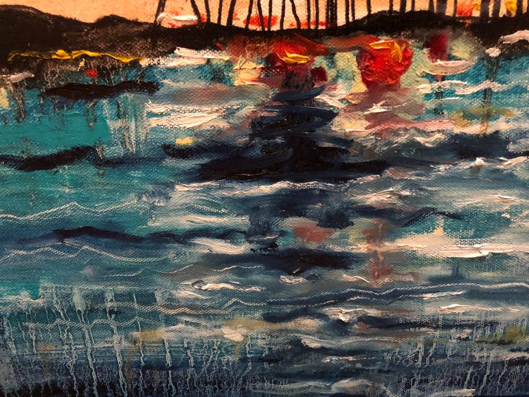 Original Abstract Expressionism Beach Painting by Cheri Pedemonte