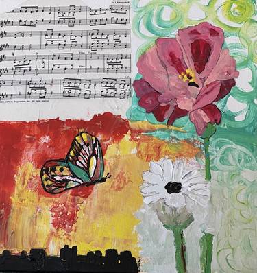 Print of Floral Collage by Cheri Pedemonte