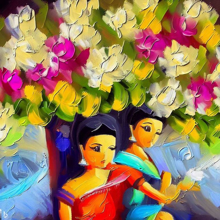 Print of Women Painting by Magical Art World