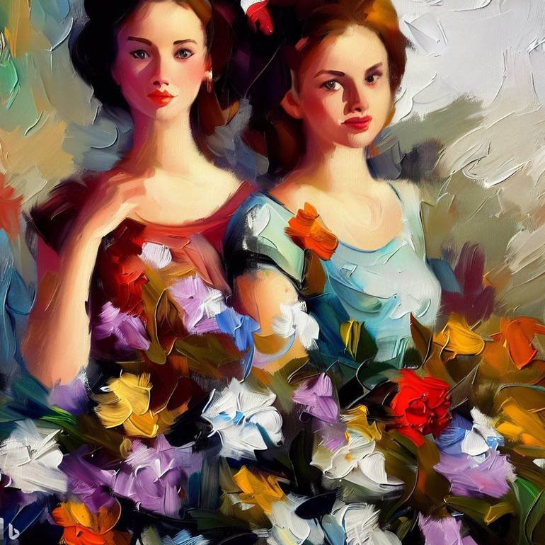 Print of Women Painting by Magical Art World
