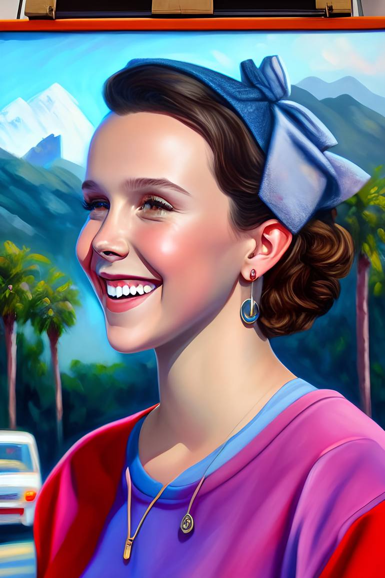 Buy Exquisite Millie Bobby Brown Oil Painting Print Online - Print
