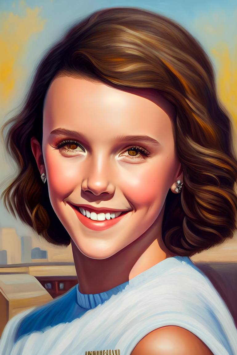 Buy Exquisite Millie Bobby Brown Oil Painting Print Online - Print