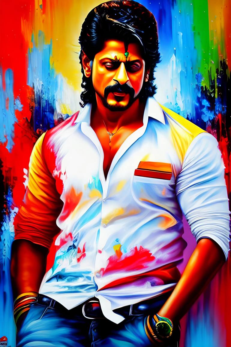 Shahrukh Khan Painting Prints Online for Bollywood fans Painting by Magical  Art World | Saatchi Art