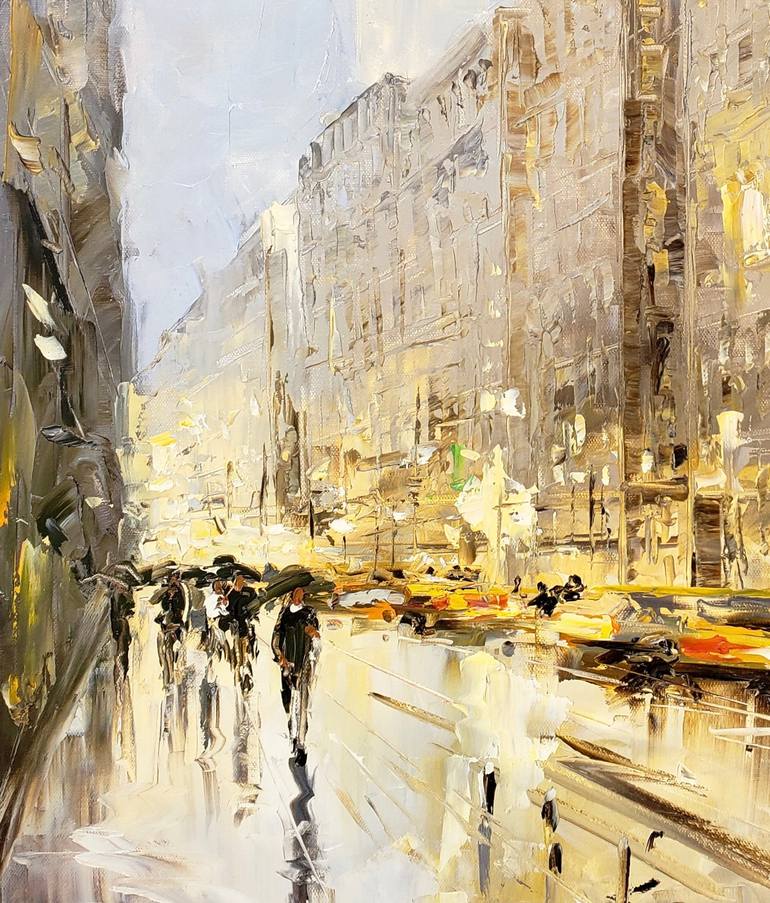 Original Expressionism Cities Painting by Irina Alexandrina