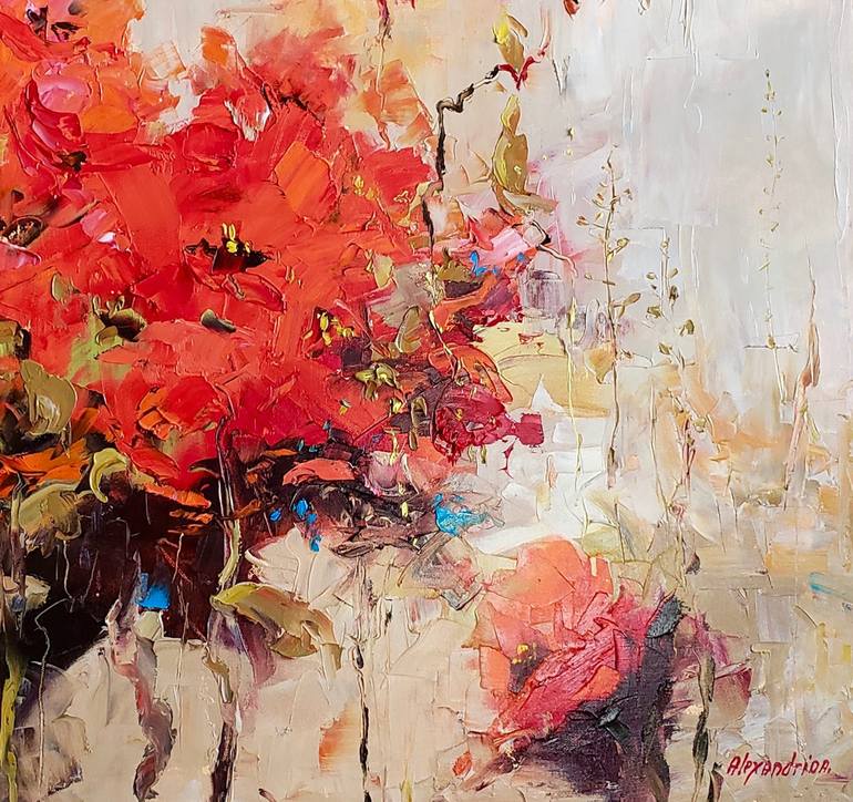 Original Expressionism Floral Painting by Irina Alexandrina