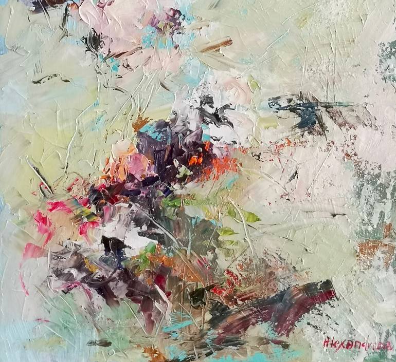 Original Abstract Expressionism Floral Painting by Irina Alexandrina
