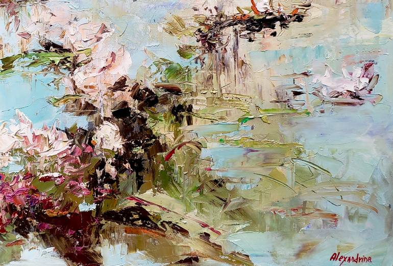 Original Abstract Expressionism Floral Painting by Irina Alexandrina