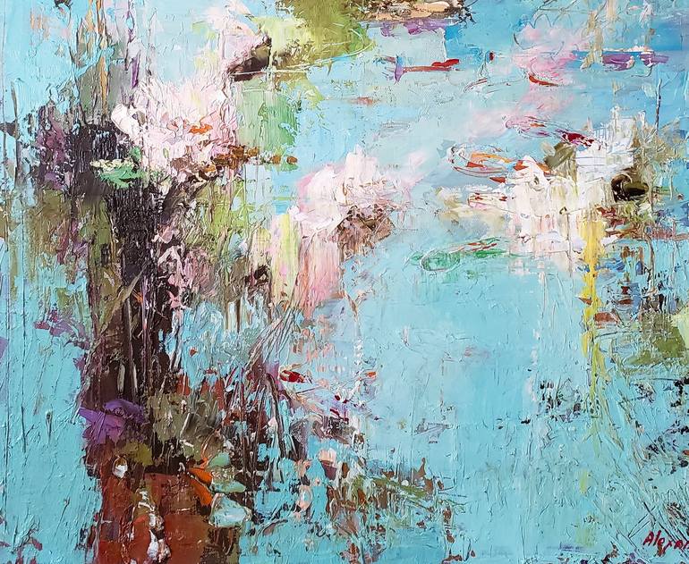 Original Abstract Expressionism Floral Painting by Irina Alexandrina