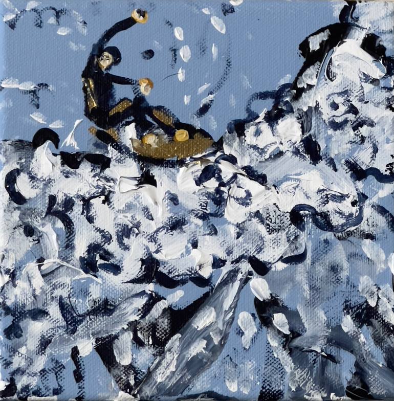 Original Sports Painting by Heather Blanton  Abstract Art on Canvas  Surf Magician
