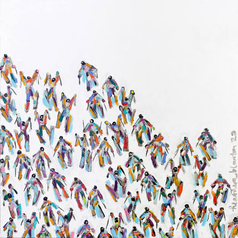 Original Abstract Painting by Heather Blanton  Abstract Art on Canvas  Skiers 2025