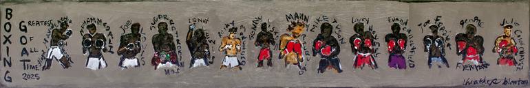 Original Pop CultureCelebrity Painting by Heather Blanton  Contemporary Art on Canvas  Greatest of All Time Boxers II