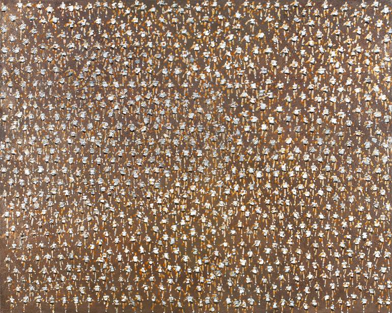 Original People Painting by Heather Blanton  Abstract Art on Canvas  Nostalgic Marathon