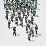 Cycling Peloton on White by Heather Blanton