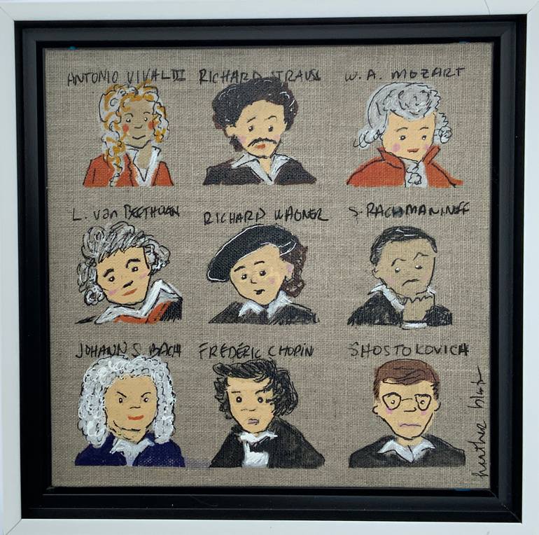 Original Music Painting by Heather Blanton  Contemporary Art on Linen  My Favorite Composers