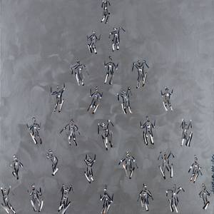 Skiers on Silver