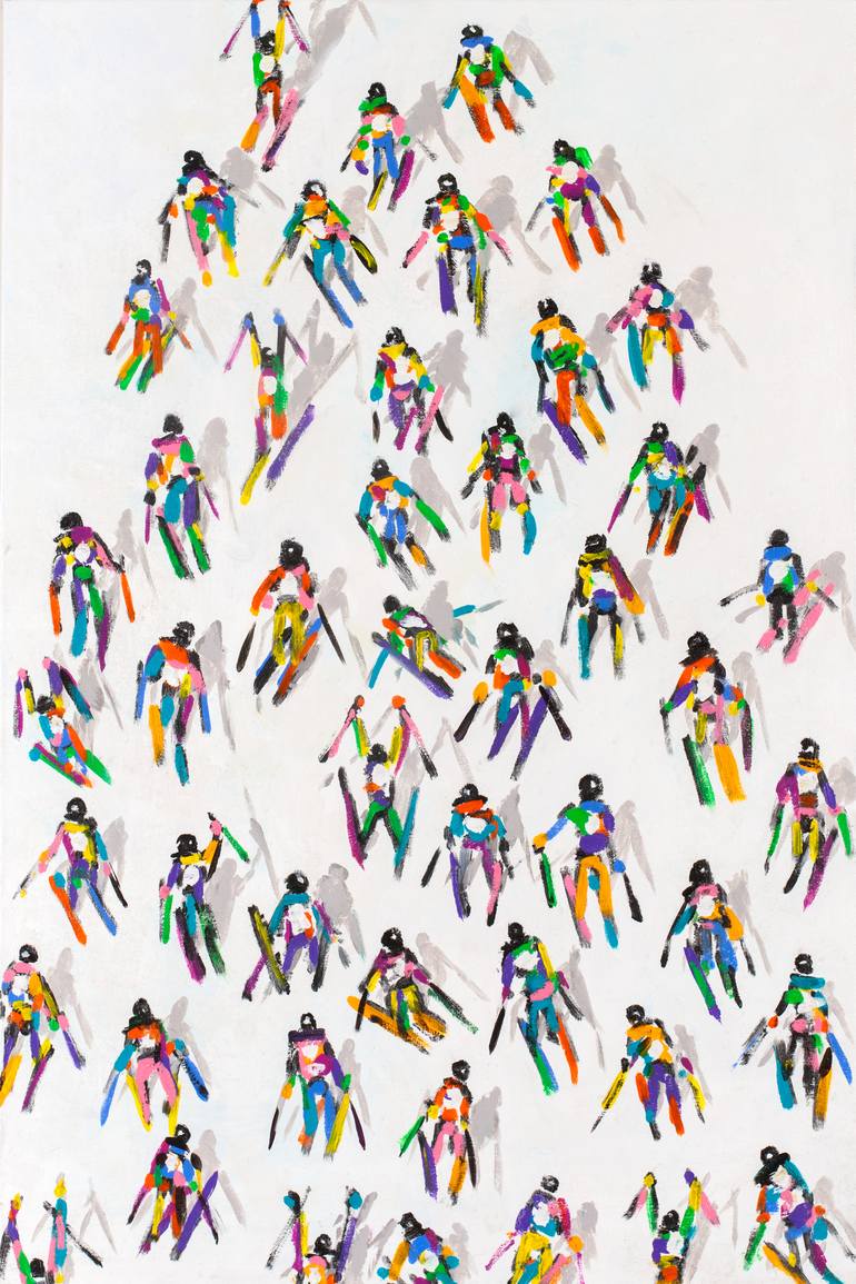 #328 Skiers Painting by Heather Blanton | Saatchi Art