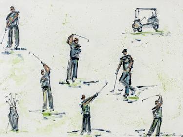 #448 "soft Colored Golfers on White" thumb