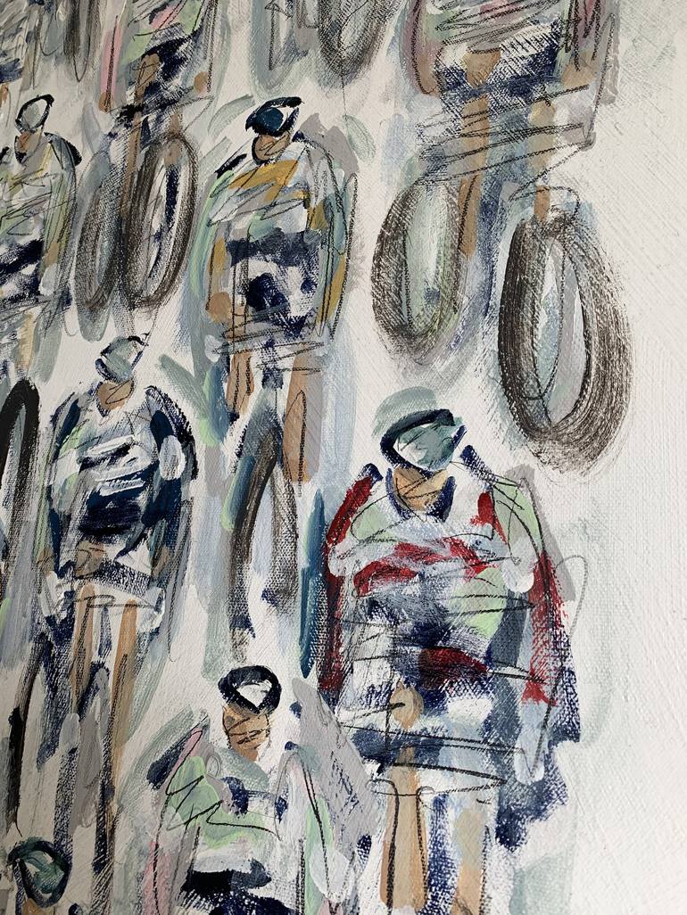 Original Minimalism Bicycle Painting by Heather Blanton