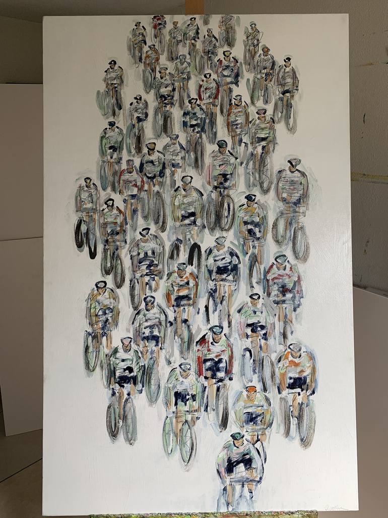 Original Minimalism Bicycle Painting by Heather Blanton