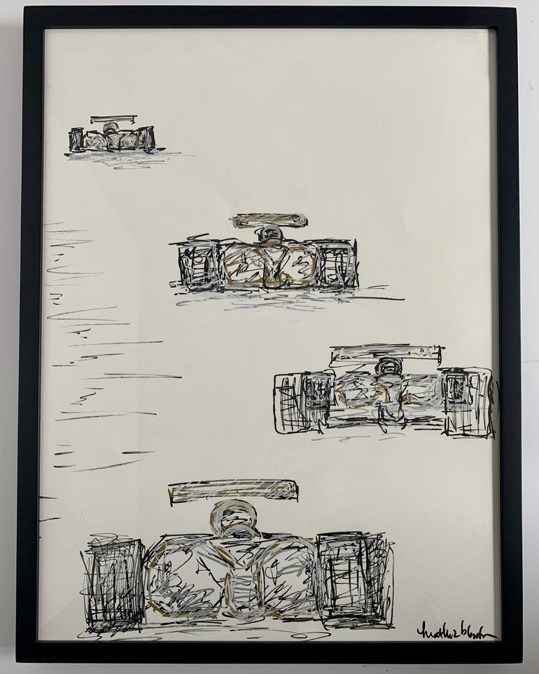 Original Automobile Drawing by Heather Blanton