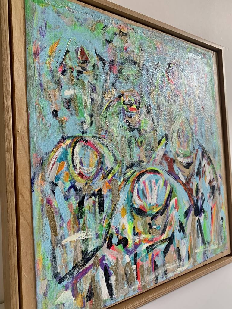 Original Expressionism Bicycle Painting by Heather Blanton
