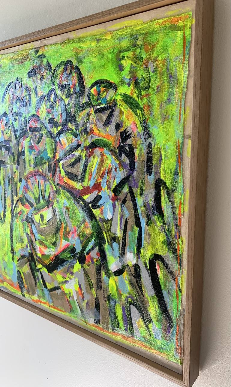 Original Abstract Expressionism Bicycle Painting by Heather Blanton