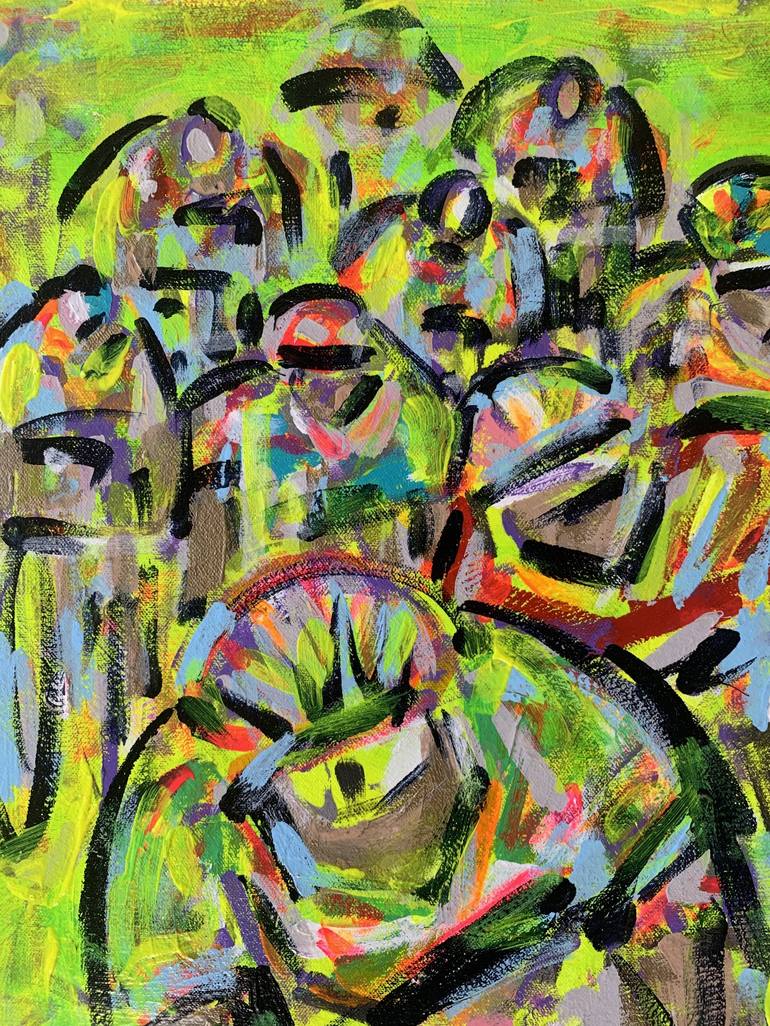 Original Abstract Expressionism Bicycle Painting by Heather Blanton