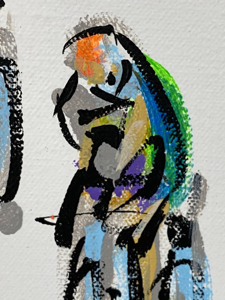 Original Abstract Bicycle Painting by Heather Blanton