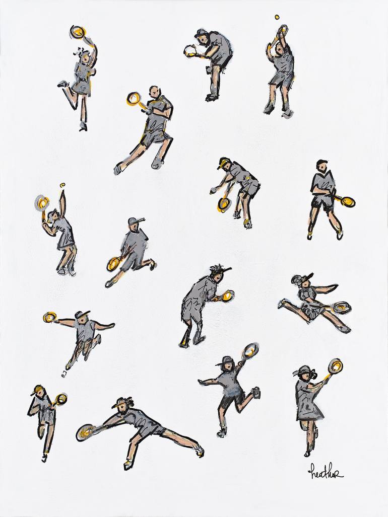 Original Sports Painting by Heather Blanton  Impressionism Art on Canvas  Tennis People