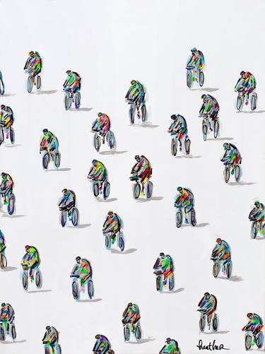 Original Abstract Expressionism Bicycle Paintings by Heather Blanton